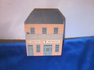 1987 Cats Meow Series V Dentist Physician Building Wood Red Brick SIGNED - Picture 1 of 7