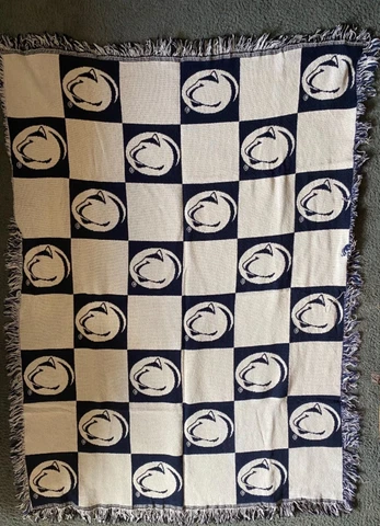 Penn State University Nittany Lion Fringed Throw Blanket W:46 L:60 Reversible Cover