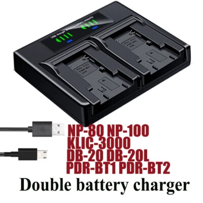 Dual Battery Charger For Ricoh DB-20 DB-20L Caplio RDC-i500 Caplio RR1 RDC-6000 - Image 1 of 4