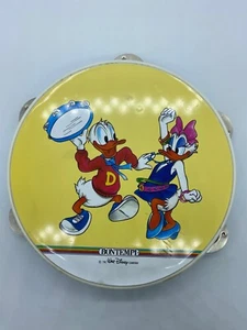Walt Disney Bontempi DONALD and DAISY DUCK Toy Tamborine Made In Italy - Picture 1 of 7