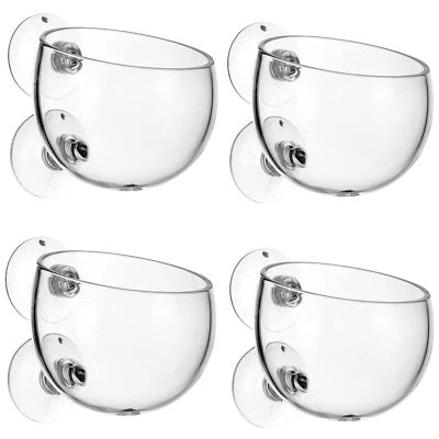 AQUARIUM PLANT HOLDER PLANT POT AQUARIUM DECOR 4 Pack Glass Aquarium Plant Pot Aquatic Plant Cup Holder with Suction Cups