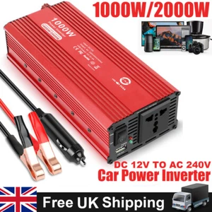2000W Peak 1000W Car Power Inverter DC 12V-AC 240V Converter Modified Sine Wave - Picture 1 of 14