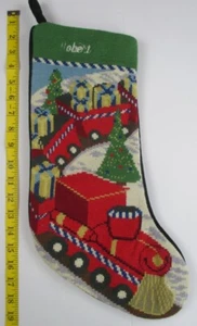 LANDS END Spielzeug Zug Wolle Nadelspitze Weihnachtsstrumpf defekt ROBERT - Bild 1 von 4