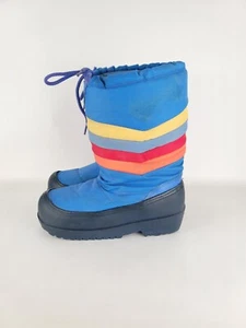 Vtg 70's Moon Snow Boots Rainbow US Size M 7-8 W 9-10 KOREA Vintage Rare - Picture 1 of 11