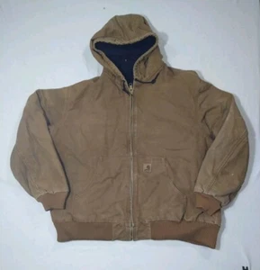 Vintage Carhartt Jacke Herren XXL braun gesteppt gefüttert Kapuze strapazierfähig Oberbekleidung - Bild 1 von 14