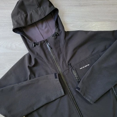 Grundens Gage Jacket Men's XL Black Soft Shell Fleece Lined Hooded Full Zip Coat - Image 1 of 4