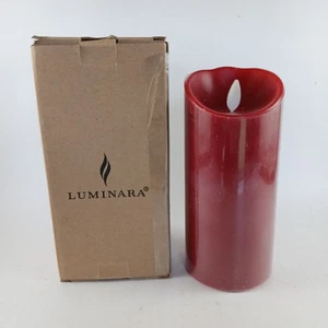 Candela profumata cera colonna senza fiamma Luminara senza telecomando rossa 6,75" fiamma mobile - Foto 1 di 4