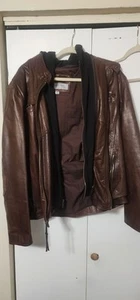 Marc Anthony leather jacket with Hood - Picture 1 of 4