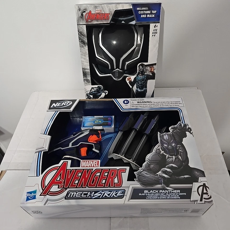 ”Rubies Marvel Avengers” Black Panther Costume Top Set Fits 4-6 Childs