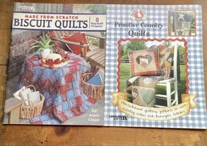 Lot Of 2 Quilt Instruction Books By Leisure Arts Primitive Country & Biscuit - Picture 1 of 7