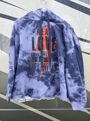 Peace Love World púrpura tie-dye sudadera con capucha love boho hippie 1X cómoda Foto 1 de 4