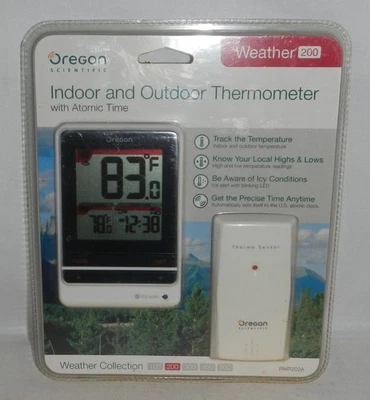 Oregon Scientific Termómetro Interior Exterior con Tiempo Atómico Clima 200 RMR202A Foto 1 de 3