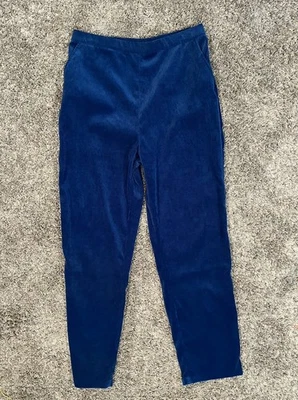 Мягкие вельветовые брюки BLAIR без застежек дамские размер M темно-синие эластичные карманы - Изображение 1 из 4