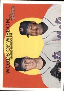Words of Wisdom(John Maine / Willie Randolph) CPC 2008 Topps Heritage #383 Mets - Picture 1 of 2
