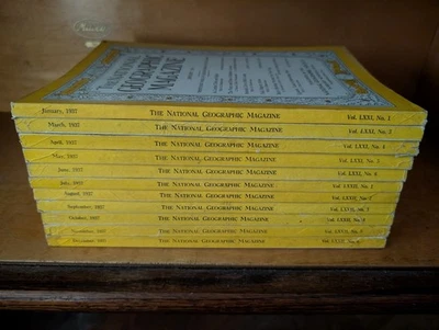 Lot 11 The National Geographic Magazine 1937 NEAR MINT Cars-COKE ADS-INDIANS + Foto 1 de 4