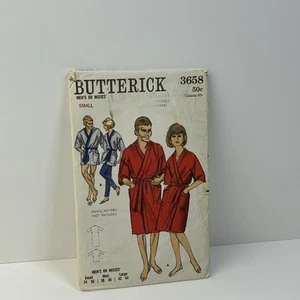 Unisex Robe Kimono Sleeve Size S Collarless V-Neck CUT Pattern 3658 Vintage - Picture 1 of 2