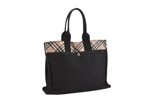 Autentica borsa a tracolla BURBERRY BLUE LABEL check tela nylon nero 0255N - Foto 1 di 10