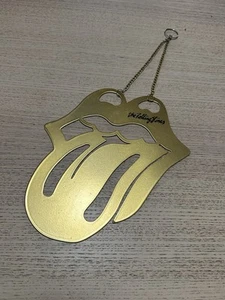 Gold Rolling Stones Tongue Lips Metal Wall Art Home Decor Used Condition - Picture 1 of 9