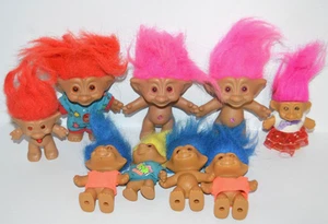 Vintage Troll Puppen 90er Jahre Lot Ace Neuheit Russ Edelsteine Diamanten - Bild 1 von 12