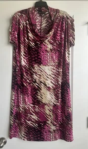 Dana Buchman Cap Sleeve Cowl Neck Dress Medium - Picture 1 of 9