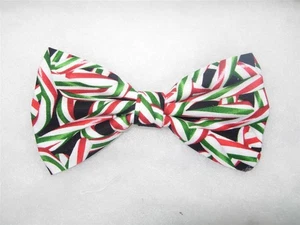 Christmas Holiday Bow tie, Red & Green Peppermint Candy Canes, Pre-tied Bow tie - Picture 1 of 4