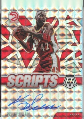 Autógrafo Panini Mosaic Scripts 2020-21 Prizm Kevin Willis #SC-KWL Hawks Foto 1 de 2