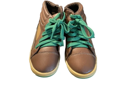 Botas Deportivas Baby Gap Nuevas con Etiquetas Niños Pequeños Talla 9 Marrón con Borde Verde Foto 1 de 4