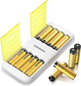 Batterie Ricaricabili AA 1.5V Li-Ion con Caricabatterie 8 Pezzi sped. no isole - Foto 1 di 11