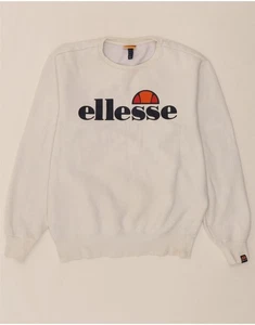 ELLESSE Mens Graphic Sweatshirt Jumper Large White Cotton DN19 - Picture 1 of 3