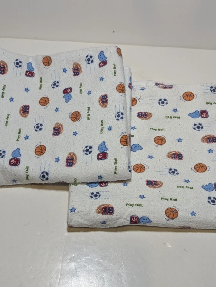 Lote De 2 Mantas Receptoras De Algodón Carter's De Colección Pelota De Juego Deportiva 30"x40"  Foto 1 de 4