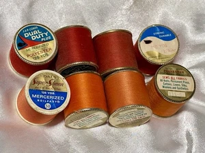 LOT of 8 J & P’s Coats RED/ORANGE #128-A, #135-C Thread 300 Yd VARIOUS - Picture 1 of 6