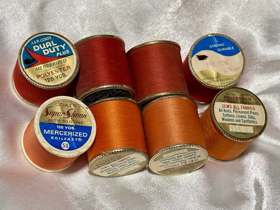 LOT of 8 J & P’s Coats RED/ORANGE #128-A, #135-C Thread 300 Yd VARIOUS - Image 1 of 4