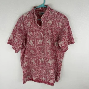 VINTAGE Reyn Spooner Hawaii Ponoʻī Quilt Large Pink PULLOVER Aloha Shirt Rare - Picture 1 of 5