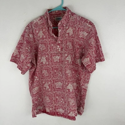 JERSEY Aloha Vintage Reyn Spooner Hawaii Ponoʻī Edredón Grande Rosa Camisa Raro Foto 1 de 4