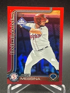 2025 Topps Pro Debut Cole Messina Red Foil 3/10 #PD-176 Spokane Indians - Picture 1 of 2