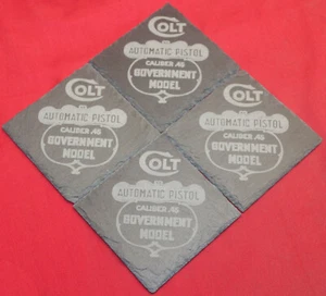 Colt Firearms 1911 Government Schiefer Untersetzer 4er Set - Bild 1 von 3
