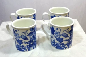 4 Portmeirion Harvest Blue 3 3/4” Mugs England -1995-Angharad Menna - Picture 1 of 4