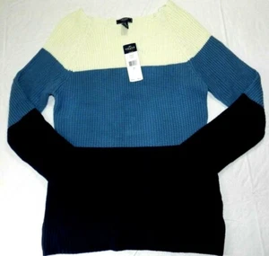 CHAPS sweater women's size LARGE striped colorblock long sleeve $69 NEW (hh23) - Picture 1 of 6