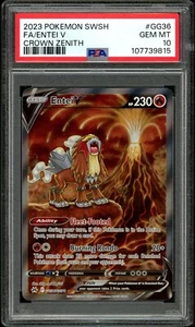 Carta Pokemon PSA 10 GEM MINT Entei V GG36 Corona Zenith - Foto 1 di 2
