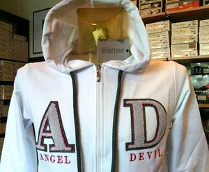 Felpa uomo Angel Devil con zip, logo in rilievo, tasche e cappuccio art 14010045 - Imagen 1 de 9