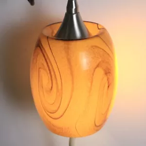Vaxcel Lighting MCM Glass Pendant Light Satin Nickel Finish Open Box Honey Swirl - Picture 1 of 7