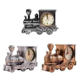 Vintage Train Alarm Clock Nostalgic Antique Table Desk Decor for Home Office - Picture 1 of 9