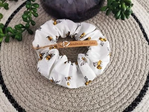 Scrunchies. Hair ties. Bee Print. Handmade - Picture 1 of 3