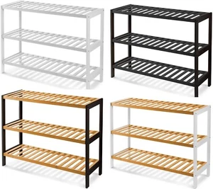 Taylor & Brown 15123H 3 Tier Bamboo Wooden Shoe Storage - White - Picture 1 of 36