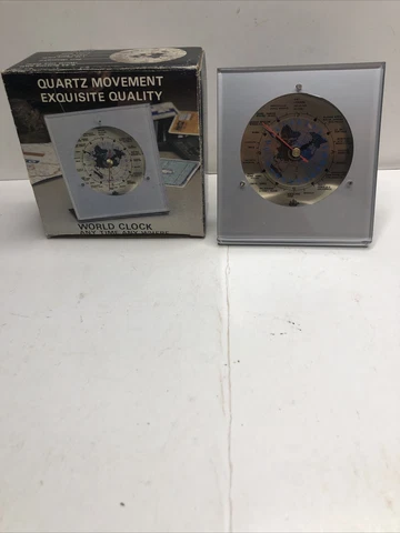 Vintage Quartz Movement Exquisite Quality World Time Any Time Any Where NEW Cover