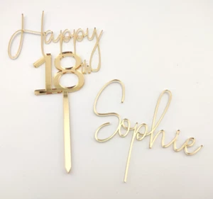 Custom Age Acrylic Cake Topper Personalised Cake Charm Birthday Cake Decoration - Picture 1 of 12