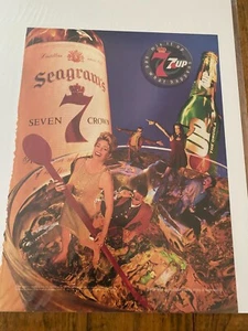 Anuncio de arte de bebida mixta de Seagram's 7 Crown People 1995 de colección - Imagen 1 de 1