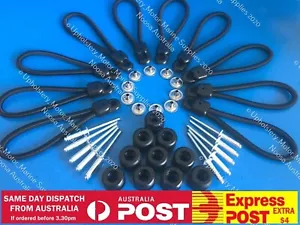 Bunji Loops con Botones, Pop Remaches 10pk Ute Tonneau Marina Reparación Bungee Loop - Imagen 1 de 8