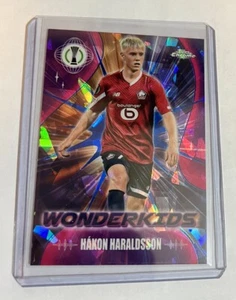 2023-24 Topps Chrome UEFA Sapphire Hakon Haraldsson WK-5 wonderkids - Picture 1 of 2