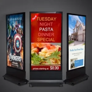 ENSEIGNE STOP TROTTOIR LUMINEUSE LED ”LIGHT BOX” DOUBLE FACES EXTERNE 80x200 - Picture 1 of 2